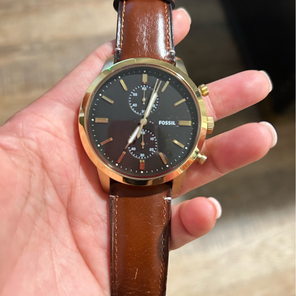 Fossil watch brown leather band